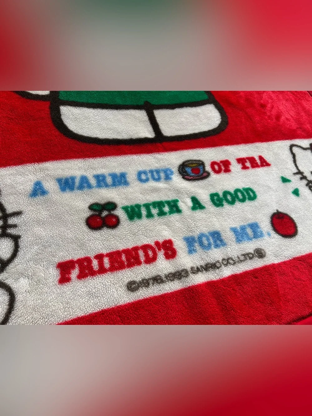 RARE VTG HELLO KITTY 1993 Plush Minky Blanket Made in Japan 68.5x53” Cozy Fleece
